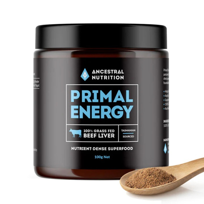 Primal Energy 100% Grass Fed Beef Liver Powder 100g by ANCESTRAL NUTRITION