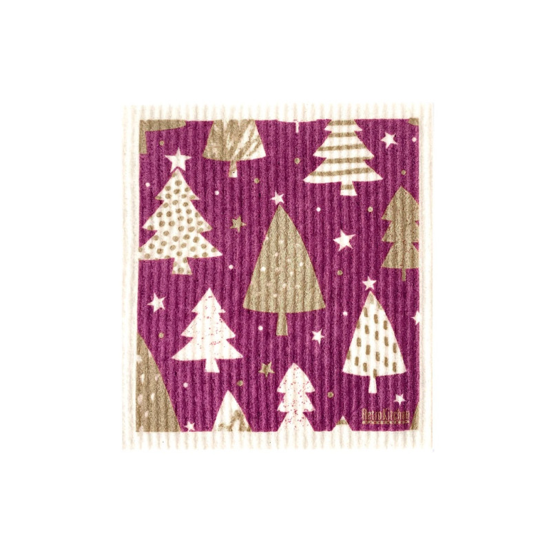 100% Biodegradable Dishcloth - Xmas Trees by RETRO KITCHEN