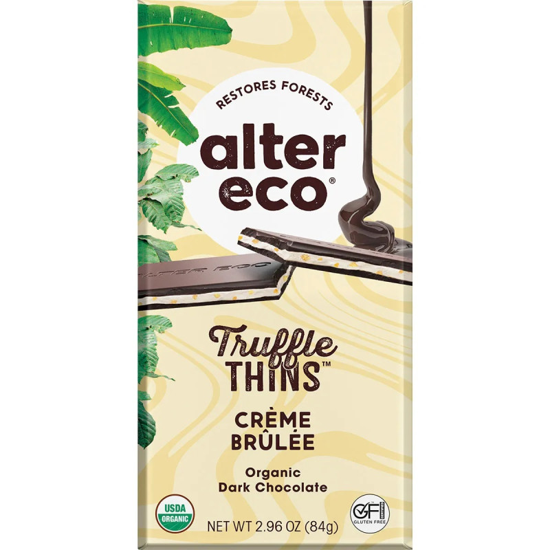 Truffle Thins Creme Brulee Dark Chocolate 84g by ALTER ECO