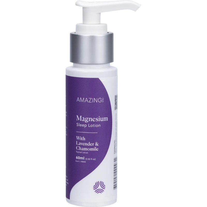 Magnesium Sleep Lotion With Lavender & Chamomile 60ml by AMAZING OILS