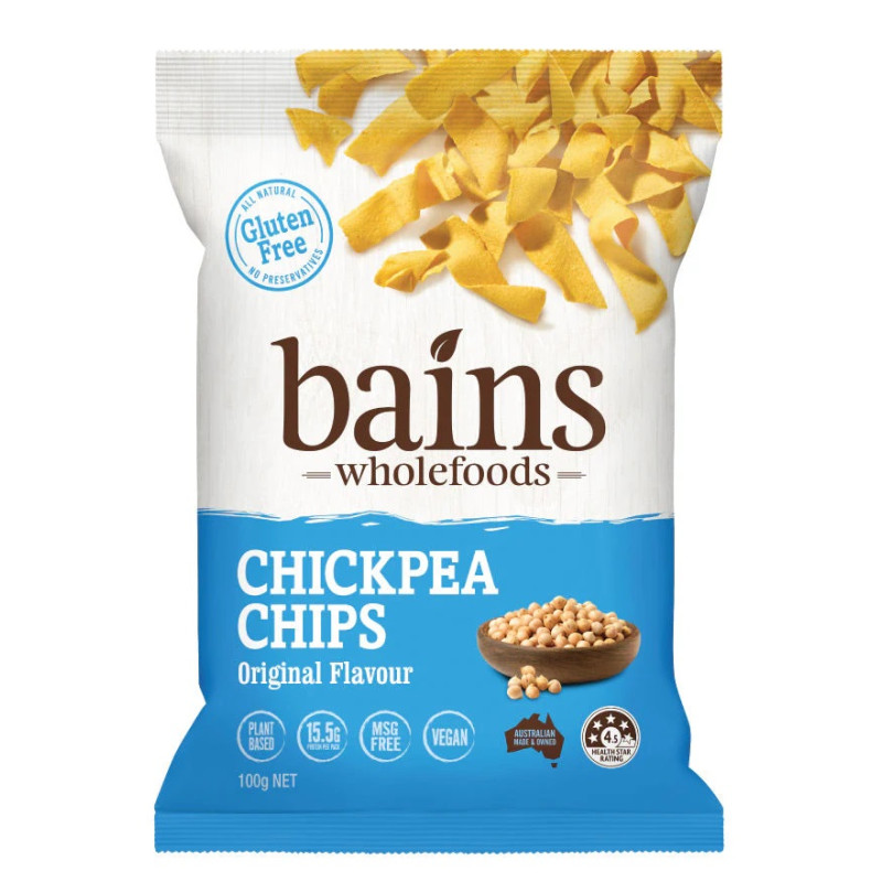 Chickpea Chips Original 100g by BAINS WHOLEFOODS