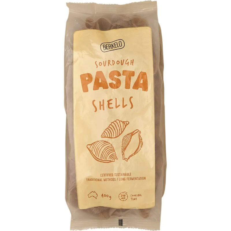 Sourdough Pasta Wholewheat Shells 400g by BERKELO