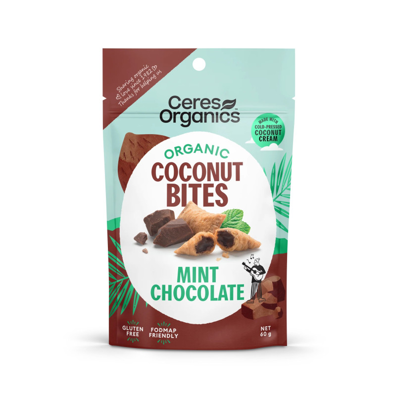 Organic Coconut Wafer Bites Mint Chocolate Filled 60g by CERES ORGANICS