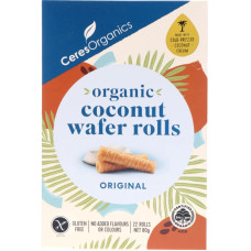 Organic Coconut Wafer Rolls Original 80g by CERES ORGANICS