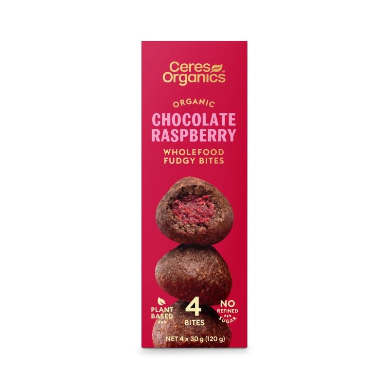 Chocolate Raspberry Wholefood Fudgey Bites (4x30g) by CERES ORGANICS