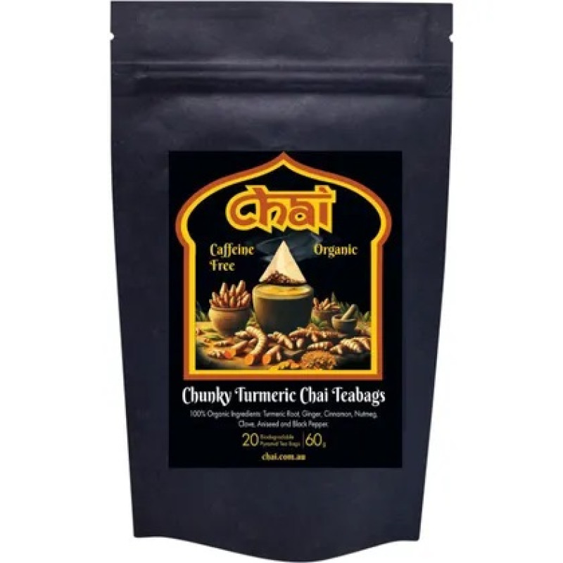 Chunky Turmeric Chai Tea Bags (20) by CHAI TEA