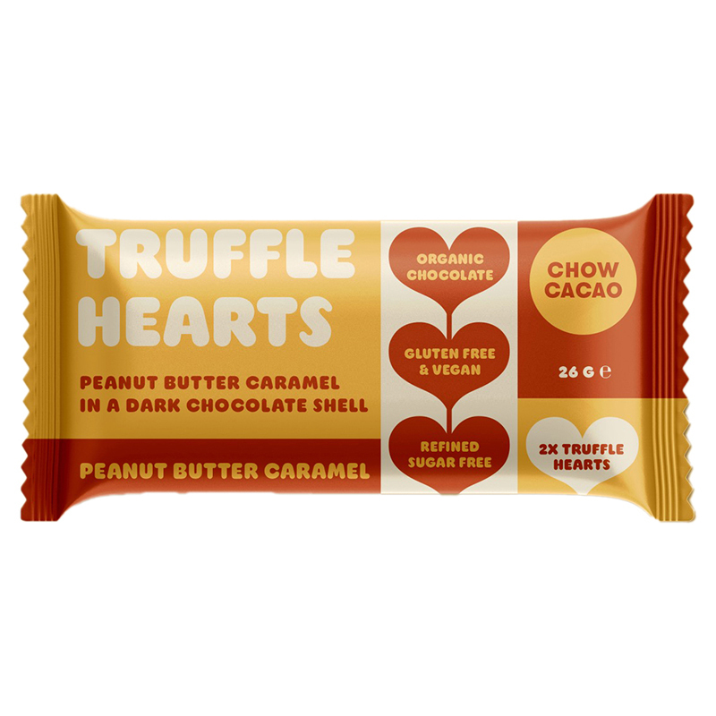 Truffle Hearts - Peanut Butter Caramel 28g by CHOW CACAO