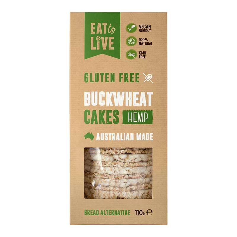 Buckwheat Cakes with Hemp Seeds 110g by EAT TO LIVE