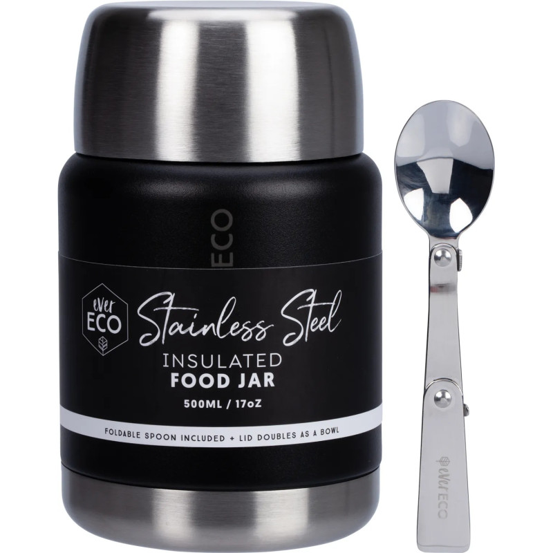 Insulated Stainless Steel Food Jar - Onyx 500ml by EVER ECO