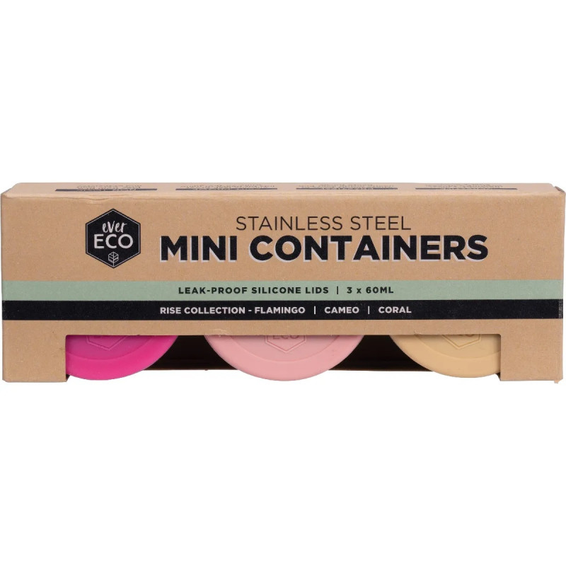 Stainless Steel Mini Containers Rise (3 x 60ml) by EVER ECO