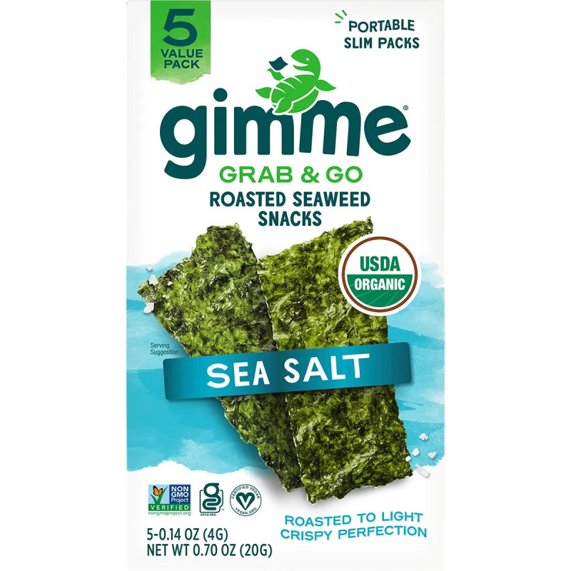 Sea Salt Roasted Seaweed Snack Grab & Go (5x4g) by GIMME