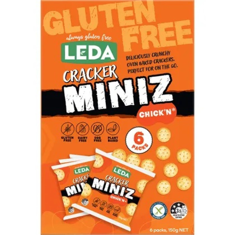 Miniz Crackers Chick'n 6x25g by LEDA