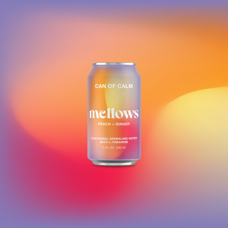 Peach + Ginger Sparkling Water with L-Theanine 330ml by MELLOWS