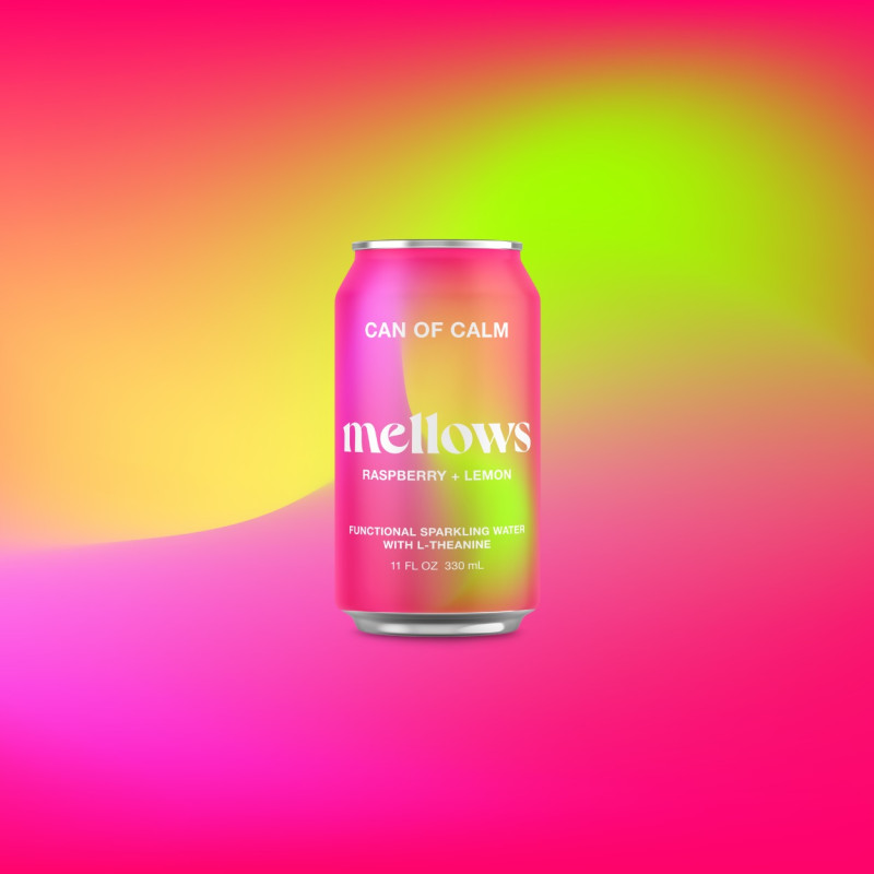 Raspberry + Lemon Sparkling Water with L-Theanine 330ml by MELLOWS