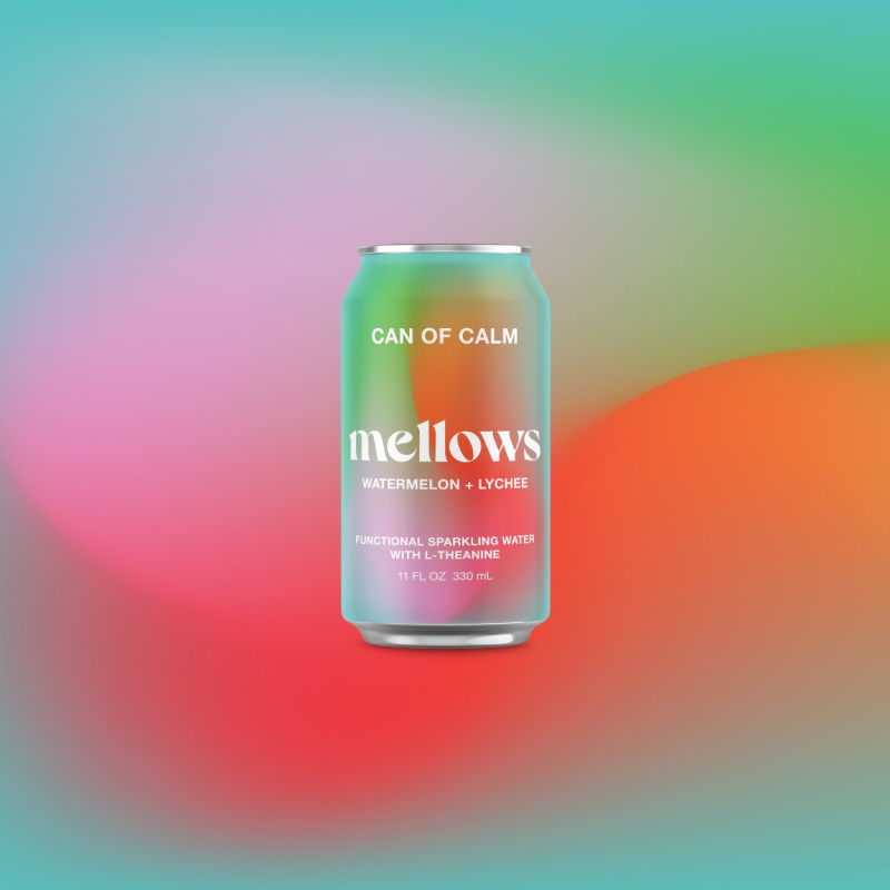 Watermelon + Lychee Sparkling Water with L-Theanine 330ml by MELLOWS