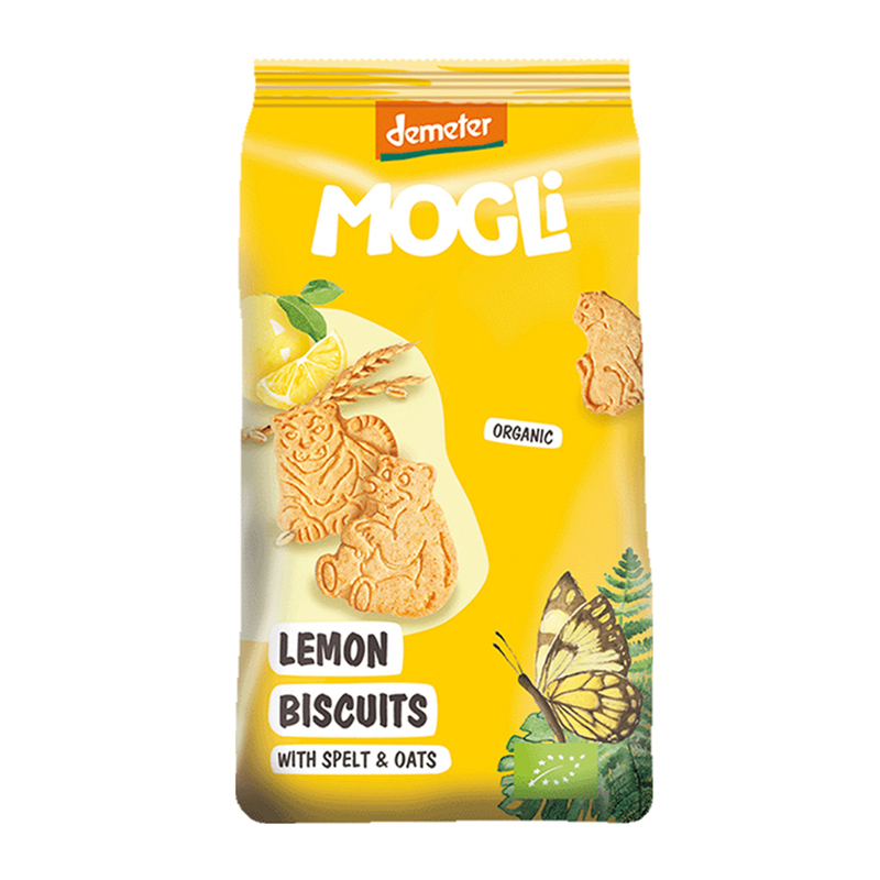 Organic Lemon Biscuits with Spelt & Oats 125g by MOGLI