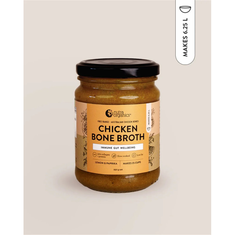 Chicken Bone Broth Concentrate - Lemon & Paprika 250g by NUTRA ORGANICS