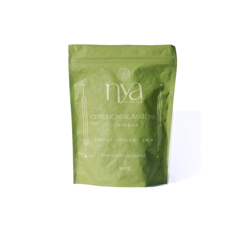 Ceremonial Matcha + Tremella Mushroom Refill Pouch 100g by NYA RITUALS