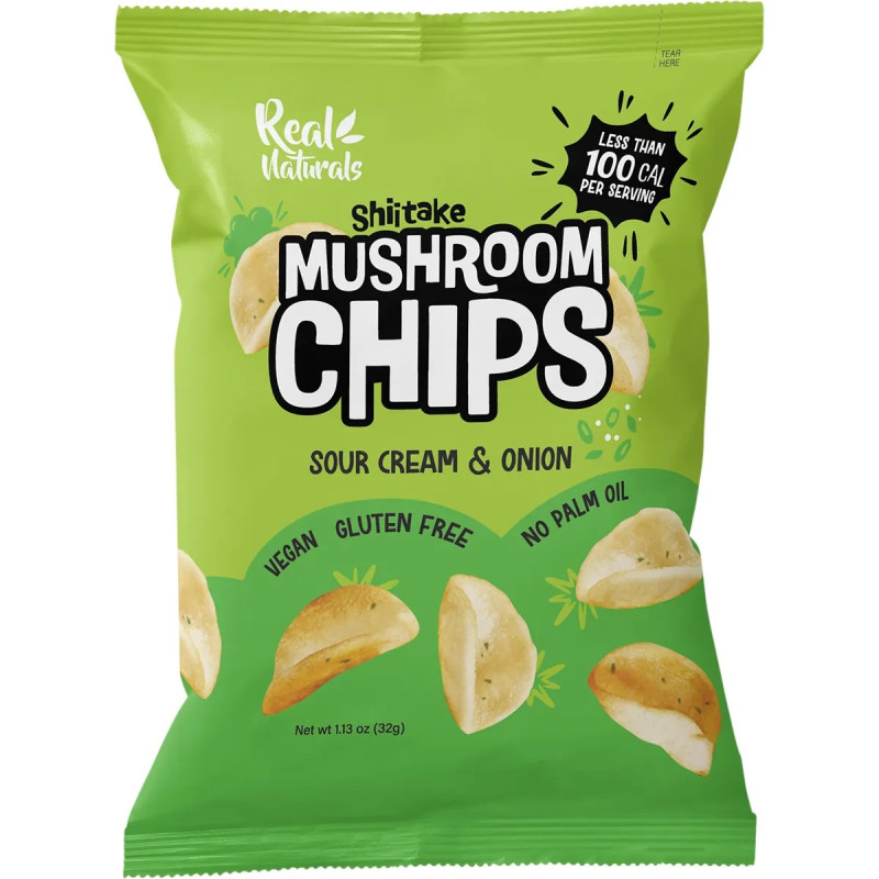 Shiitake Mushroom Chips Sour Cream & Onion 32g by REAL NATURALS