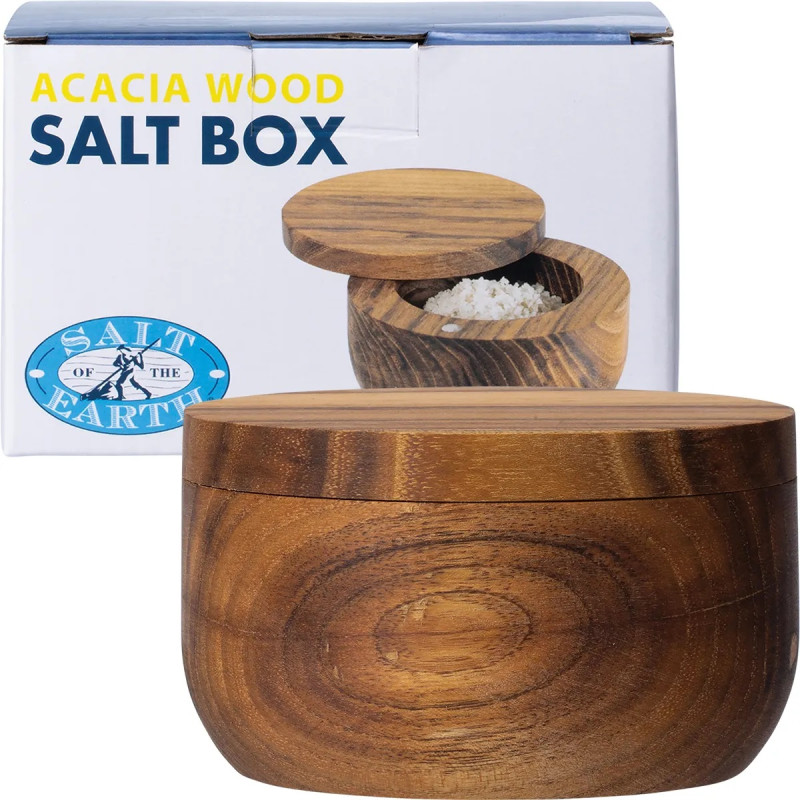 Acacia Wood Salt Box by SALT OF THE EARTH