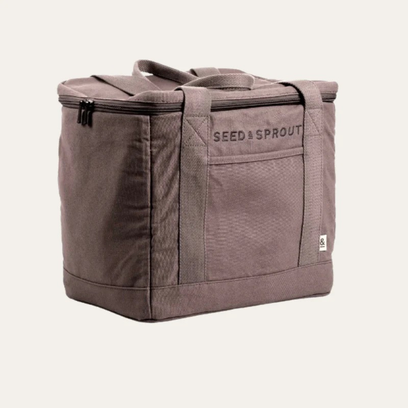 Organic Canvas Cooler Bag - Large (Graphite) by SEED & SPROUT