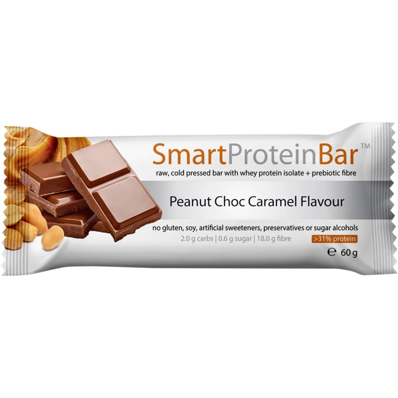 Peanut Choc Caramel Whey Protein Bar 60g by SMART PROTEIN BAR