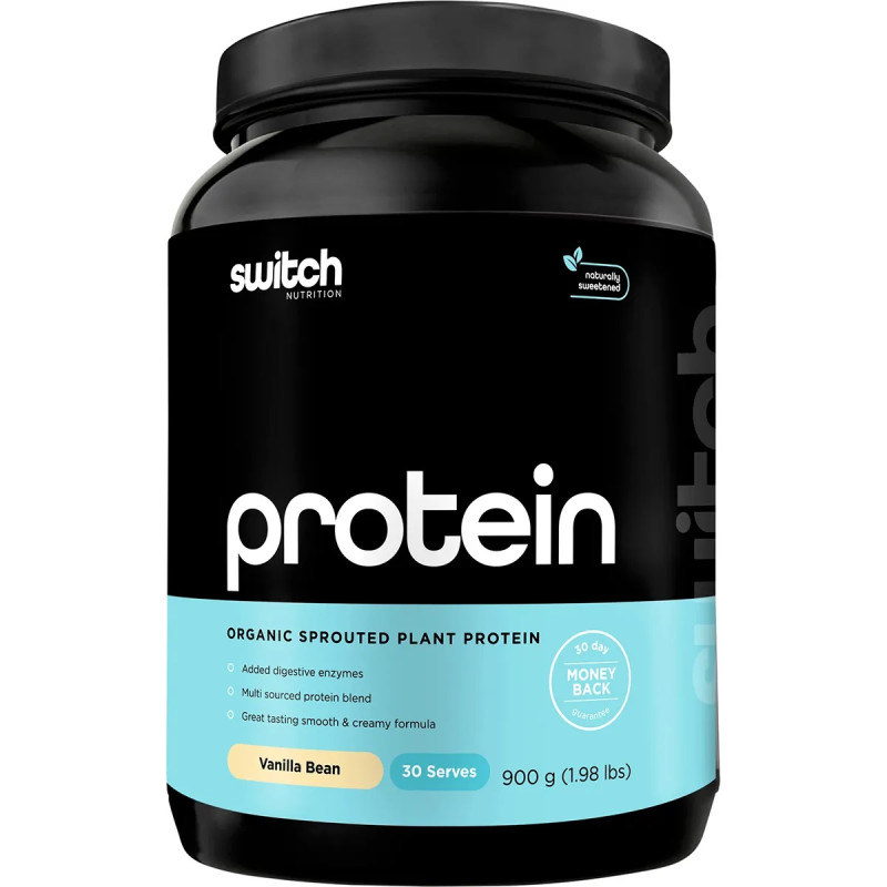 Organic Sprouted Plant Protein Vanilla Bean 900g by SWITCH NUTRITION