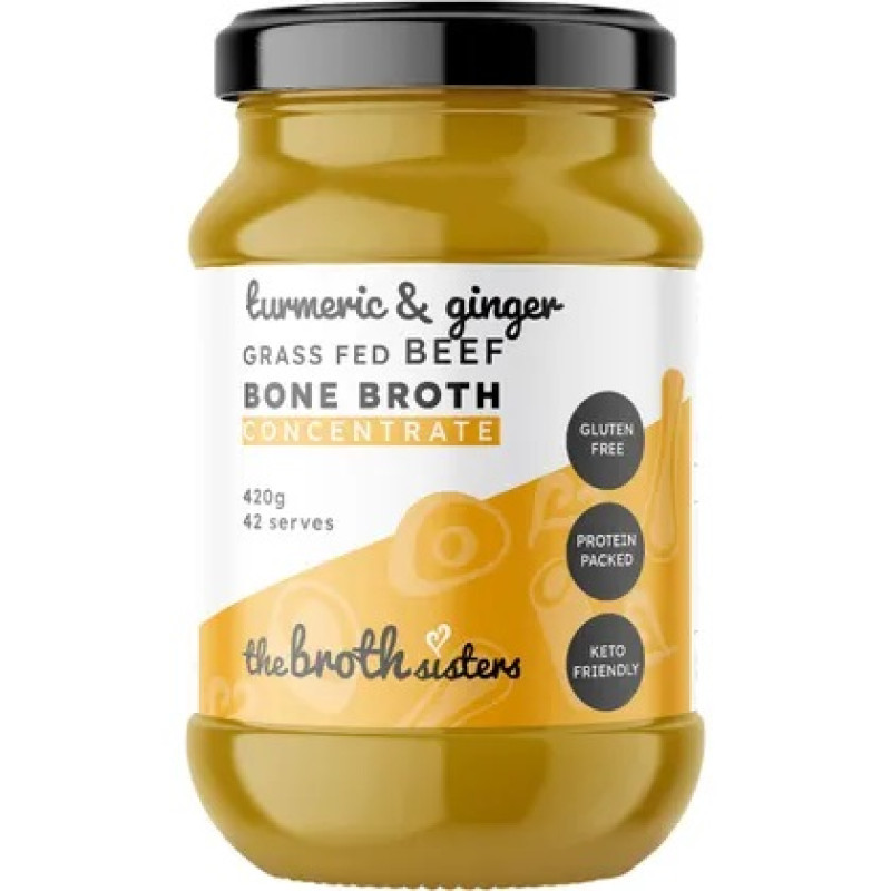 Grass Fed Beef Bone Broth Concentrate Turmeric & Ginger 420g by THE BROTH SISTERS