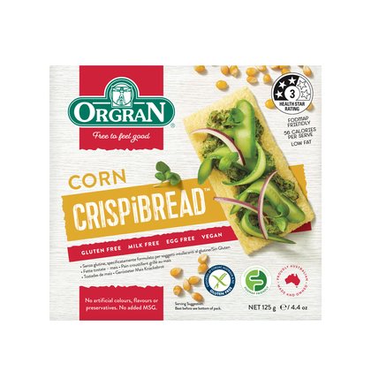 Corn Crispibread 125g, Orgran