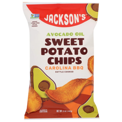 Avocado Oil Sweet Potato Chips - Carolina BBQ 142g by JACKSON'S