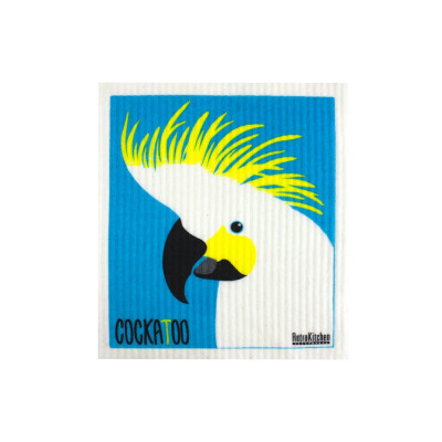 100% Compostable Dishcloth - Cockatoo by RETRO KITCHEN