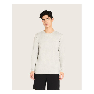 Men's Long Sleeve Crew T-Shirt - Grey Marl / S by BOODY