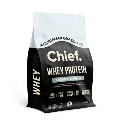 Grass Fed Whey Protein Concentrate - Creamy Vanilla 900g by CHIEF NUTRITION