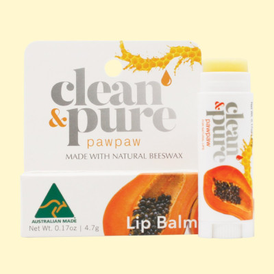 100% Natural Lip Balm - Pawpaw 6g by CLEAN & PURE