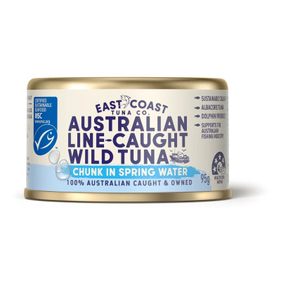 Australian Line-Caught Wild Tuna In Spring Water 95g by EAST COAST TUNA CO