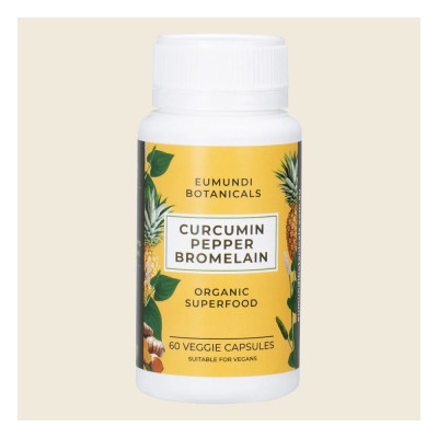Curcumin Pepper Bromelain Capsules (60) by EUMUNDI BOTANICALS