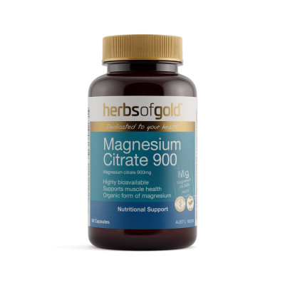 Magnesium Citrate 900 Capsules (60) by HERBS OF GOLD