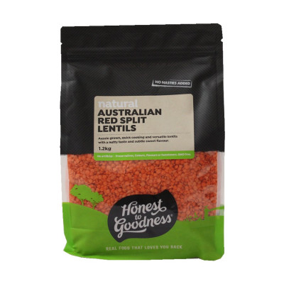 Australian Red Split Lentils 1.2kg by HONEST TO GOODNESS