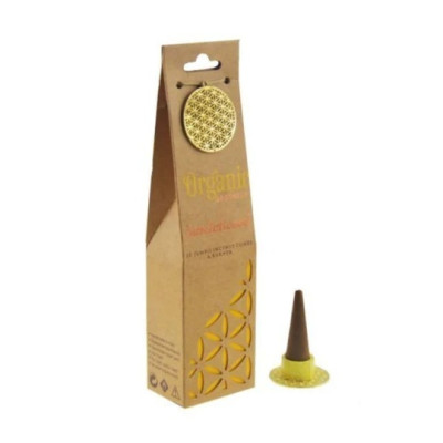 12 Jumbo Incense Cones & Burner Sandalwood by ORGANIC GOODNESS