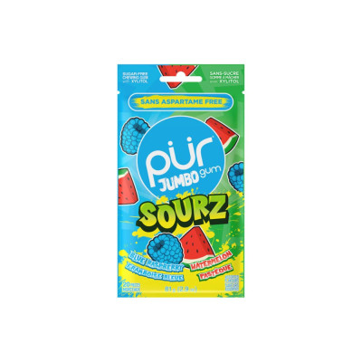 Jumbo Gum Sourz - Blue Raspberry & Watermelon 81g by PUR