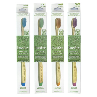 Bamboo Premium Children's Toothbrush Ultra Soft (4pk) by THE TURTLE TRIBE