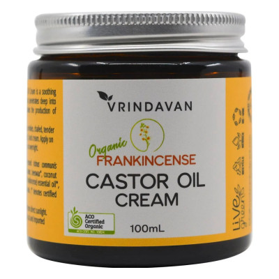 Castor Oil Cream Frankincense 100ml by VRINDAVAN