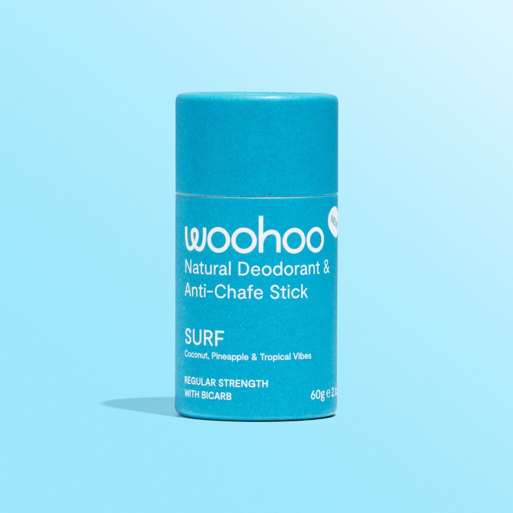 Woohoo Deodorant and Anti Chafe Stick, Surf 60g